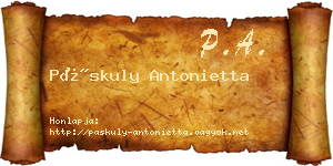 Páskuly Antonietta névjegykártya